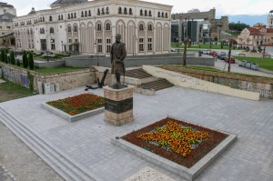 Skopje Karposh Uprising Square, Monument to Georgi Pulevski 