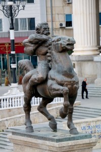 Skopje Karposh Uprising Square, Karposh Statue 