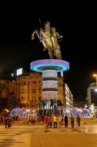 Skopje Warrior on a Horse Statue 
