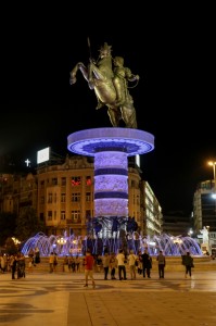 Skopje Warrior on a Horse Statue 