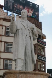 Skopje, monument to Metodija Andonov-Čento