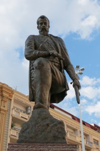 Skopje, monument to Hristo Uzunov