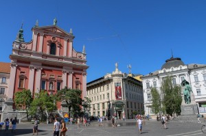 Ljubljana Preseren Square and Franciscan Church